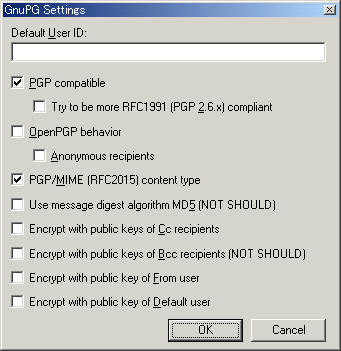Settings dialog